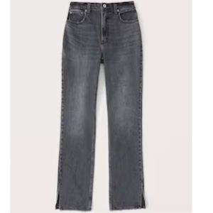 NWT! Abercrombie & Fitch 90s Ultra High Rise Straight Jeans 32 14S Grey Wash